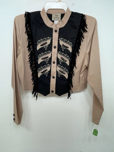 New Women’s Brown With Fringe 1849 Authentic Ranchwear  Button Up 3B-111