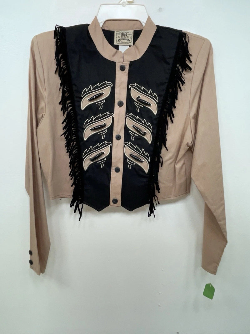 New Women’s Brown With Fringe 1849 Authentic Ranchwear  Button Up 3B-111