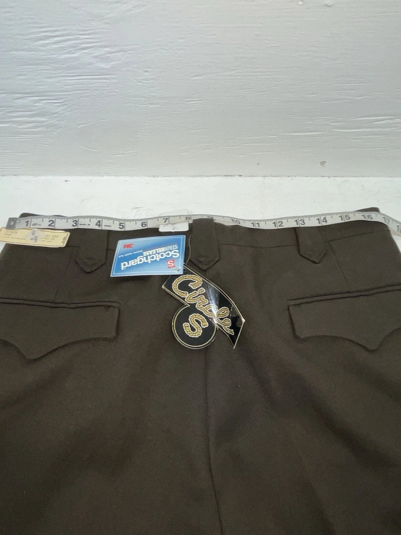 New Vintage Brown Circle S Polyester Pants #9321 3A-120