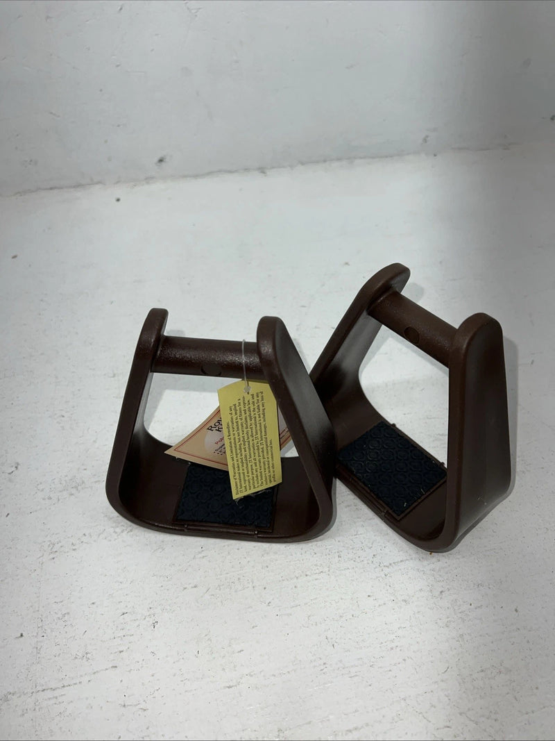 New Royal King Youth Brown Polymar Stirrups #57-1383 FF-2