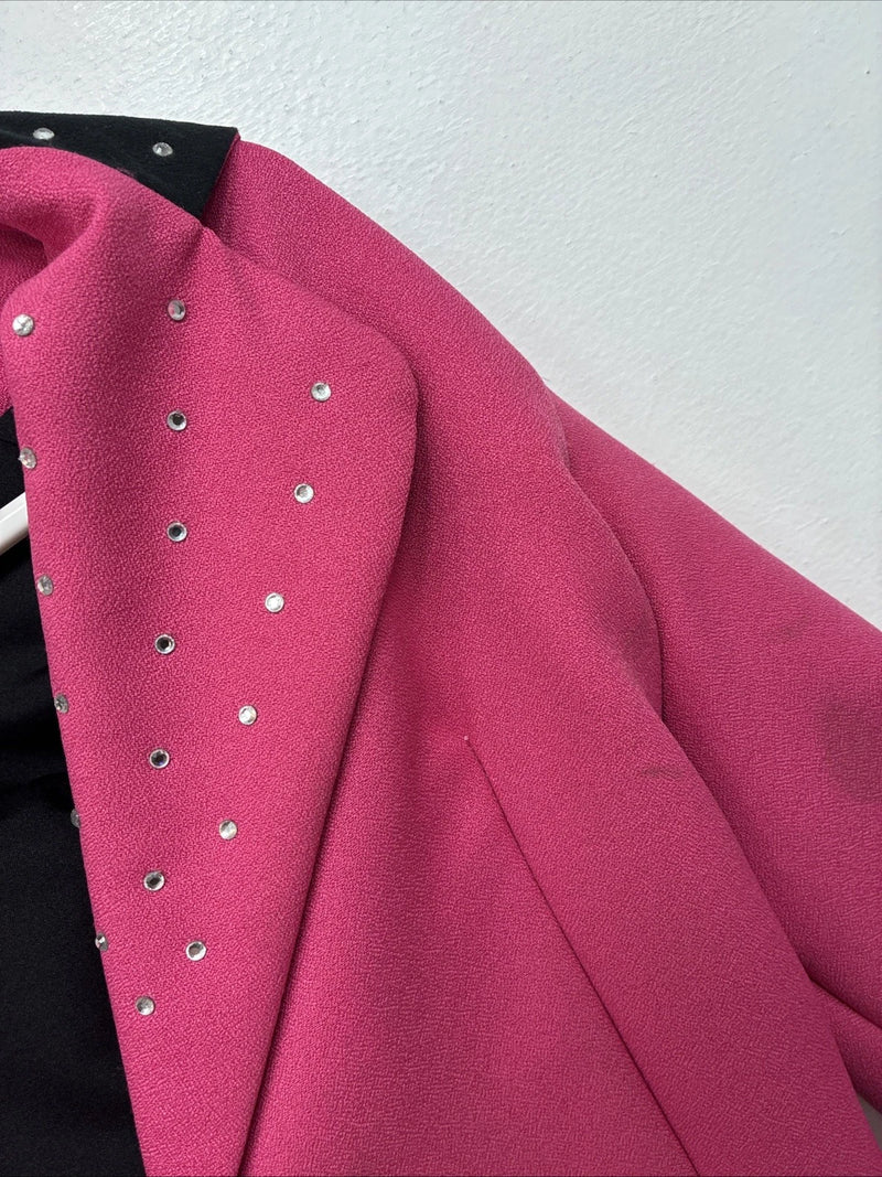 New Women’s To Dy For Pink Black Long Sleeve Button Up Size XL YY-101