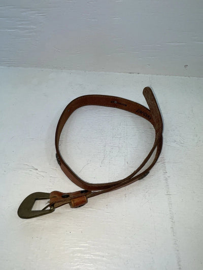 New Brown Genuine Leather Acme Gold Pendent 28” Belt #4642 NN-22