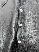 New Men’s Western Express Black Leather Biker Vest 4XL Q-604