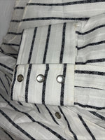 New Men’s Champion Western White Stripe Long Sleeve Pearl Snap 16.5 Large AA-58