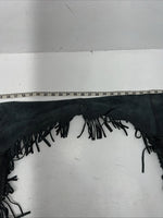 New Black Tough 1 Show Chaps With Fringe Adjustable Waist 46” N-48
