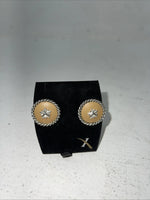 New Women’s Reflexions Silver Leather Earrings. RFR400 A-53
