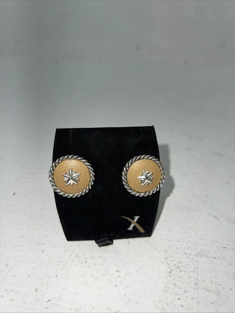 New Women’s Reflexions Silver Leather Earrings. RFR400 A-53