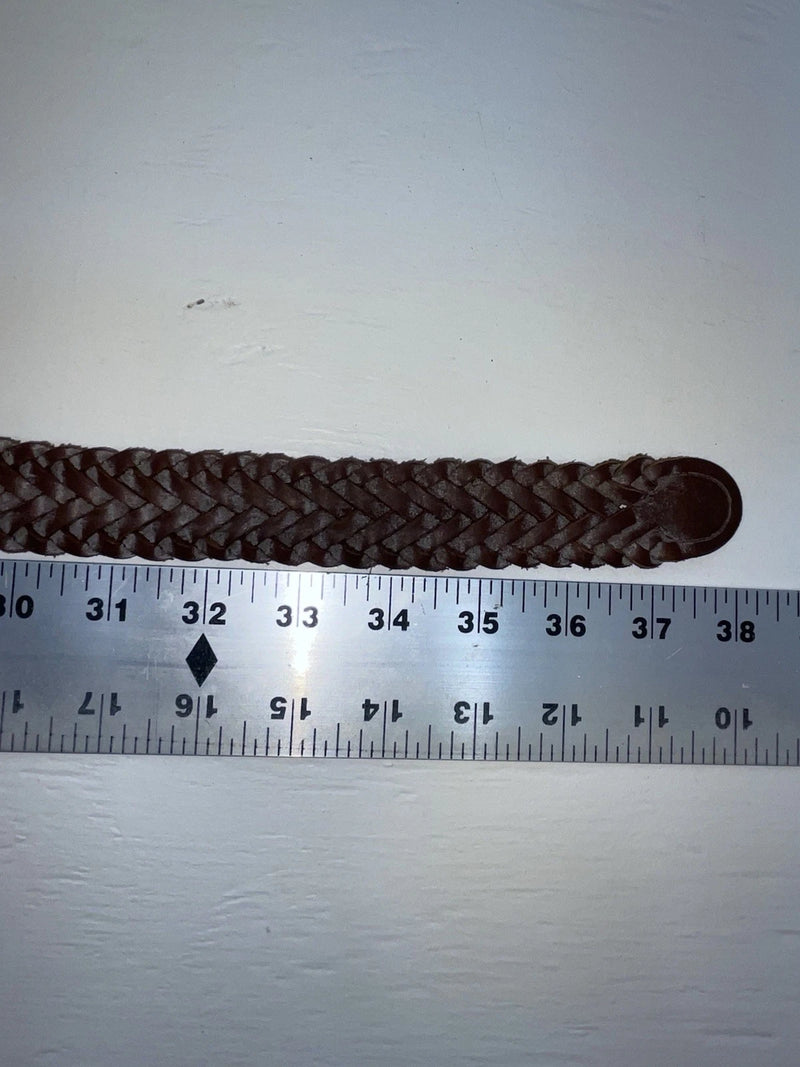 New Brown Genuine Leather Braided 34” Belt Z-129