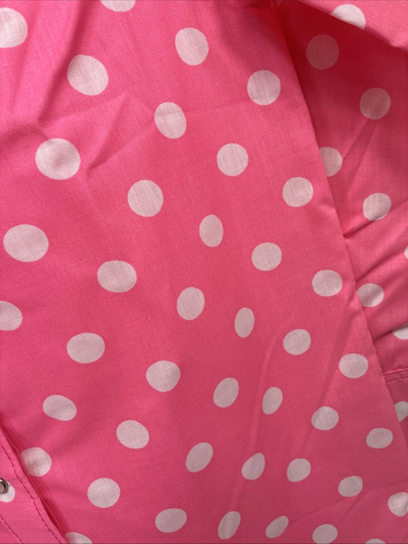 New Women’s Rockmount Pink Polkadot Long Sleeve Pearl Snap Size 30 YY-24