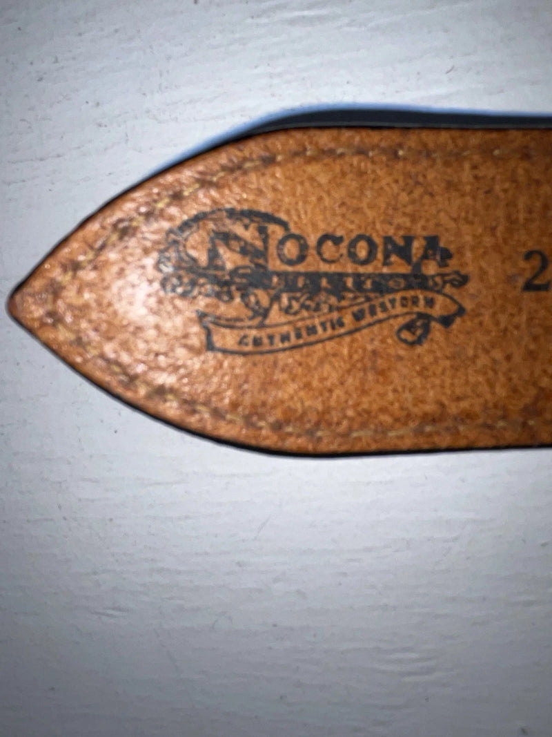 New Brown Genuine Leather Nocona Weaved And Pendent 28” Belt #2216448 NN-18
