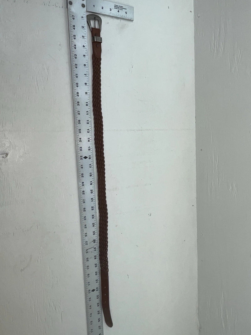 New Brown Genuine Leather Braided 32” Belt #02/4700 JJ-98