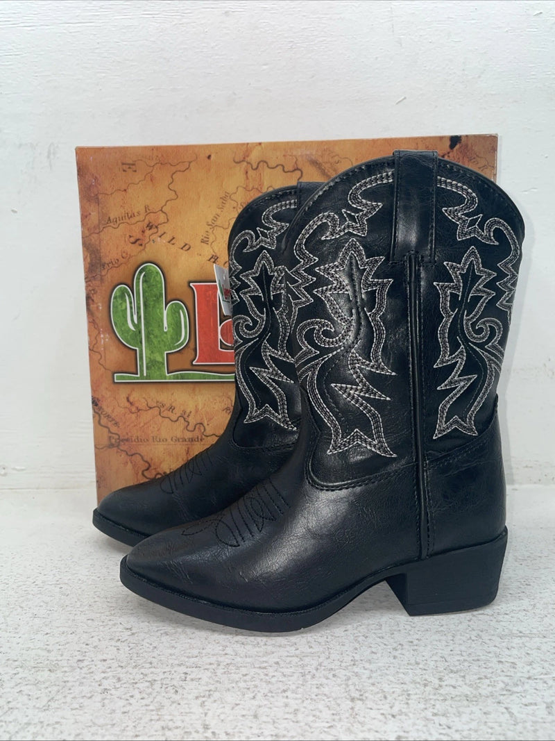 New Children’s Black Laredo Cowboy Boots.  C 2430 13 D. 23-45