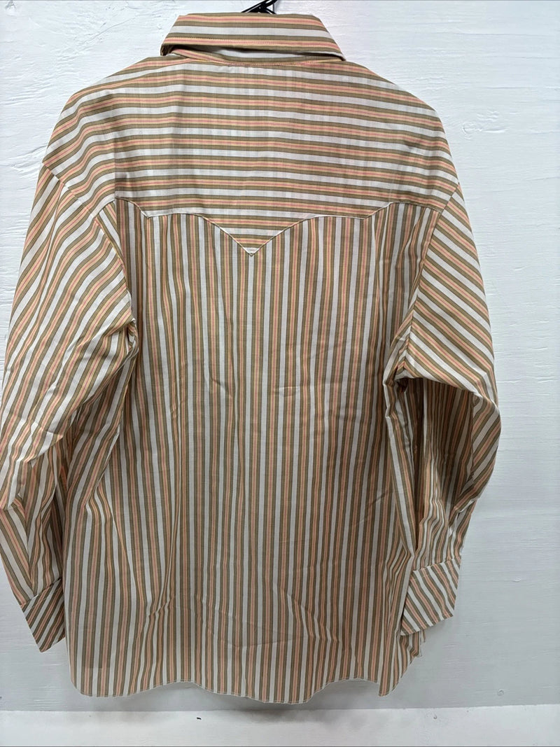 New Men’s Trail Ridge Multicolor Stripe Long Sleeve Pearl Snap 2XL O-22