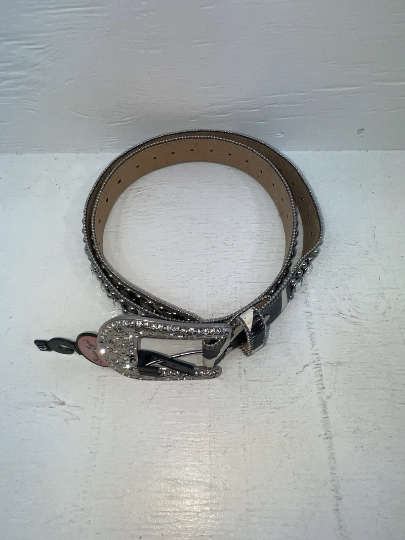 New Cow Print Genuine Leather Blazin Roxx Silver Bling XL Belt #N3511662 NN-144