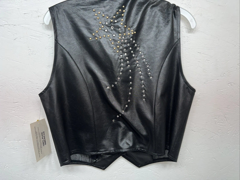 New Women’s 1849 Authentic Ranchwear Black Western Show Vest Medium G-602