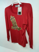 New Women’s Red Wrangler Long Sleeve Shirt L #7550AB 3B-25