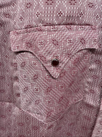 New Men’s Tem Tex Pink Designed Long Sleeve Pearl Snap 16 Large M-85