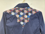 New Women’s Lady DJ Blue Deisgned Long Sleeve Pearl Snap Size 34 TT-142