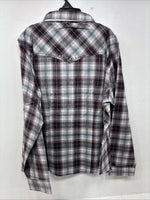 New Women’s Cumberland Purple Plaid Long Sleeve Pearl Snap 3XL GG-25