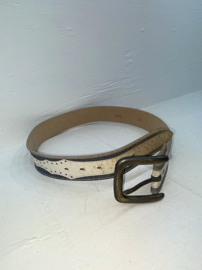 New Blue Genuine Leather 32” Belt #7330 JJ-97