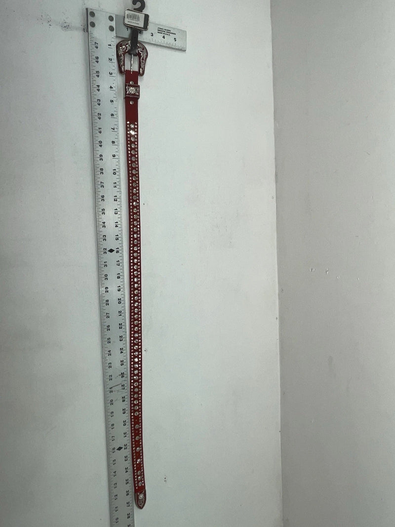 New Red Genuine Leather Nocona Silver Bling S Belt #N1330998 Z-82