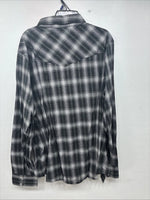 New Women’s Cumberland Black Plaid Long Sleeve Pearl Snap 2XL GG-12