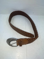 New Brown Genuine Leather Braided S Belt #8840 NN-95 