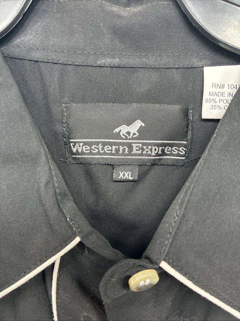 New Woman Western Express Black Deigned Long Sleeve Pearl Snap 2XL GG-50