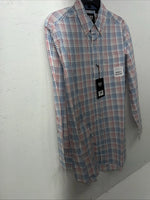 New Men’s Blue Red Plaid ELY Cattleman Button Up Long Sleeve Shirt. M P-42
