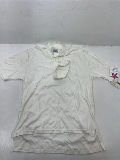 New Women’s White Millers Short Sleeve Polo Shirt. Large G-58