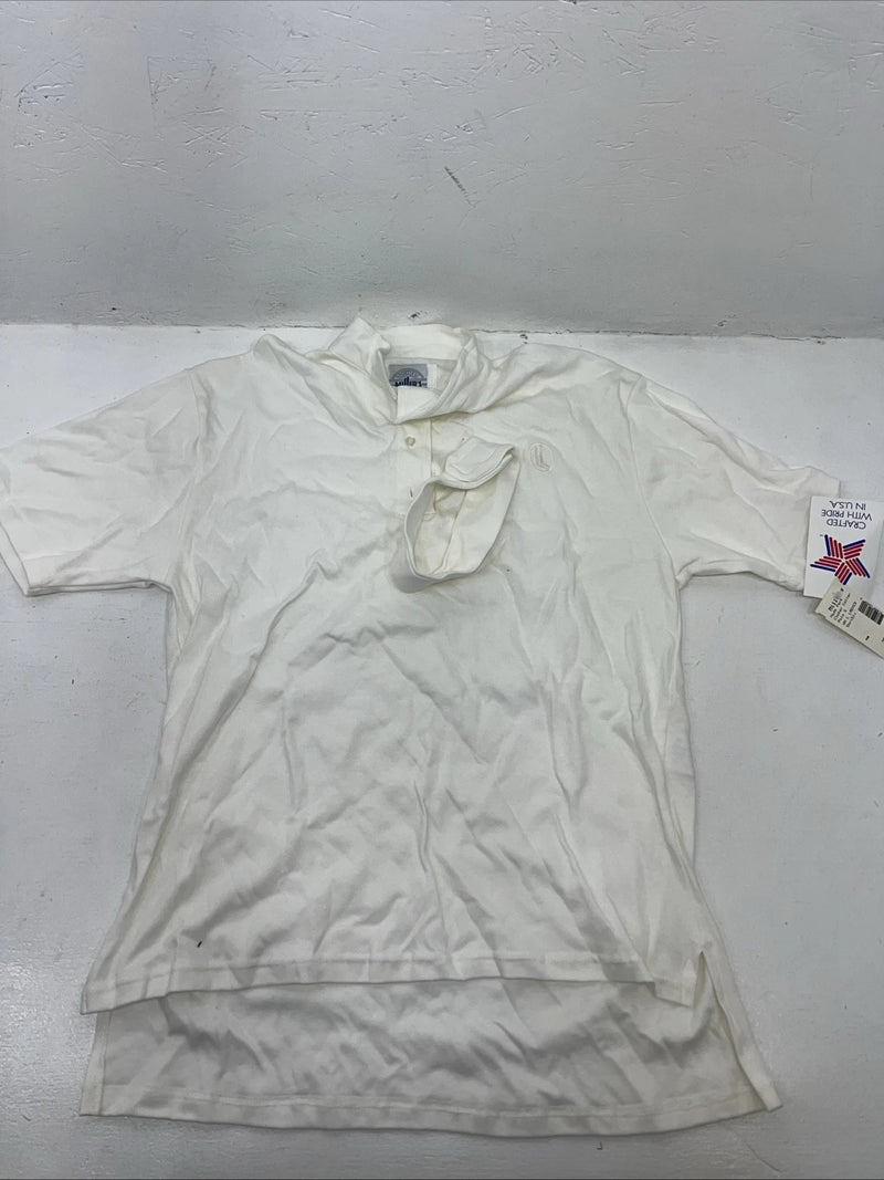 New Women’s White Millers Short Sleeve Polo Shirt. Large G-58