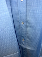 New Men’s Blue Permanent Press Button Up Long Sleeve Shirt. 14.5x32 S Long P-67