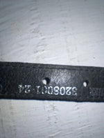 New Black Genuine Leather Double S Silver Pendent Chain 24” Belt #3208001 NN-94
