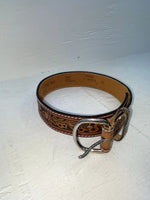 New Brown Genuine Leather Perkies Tooled 20” Belt #601 NN-89