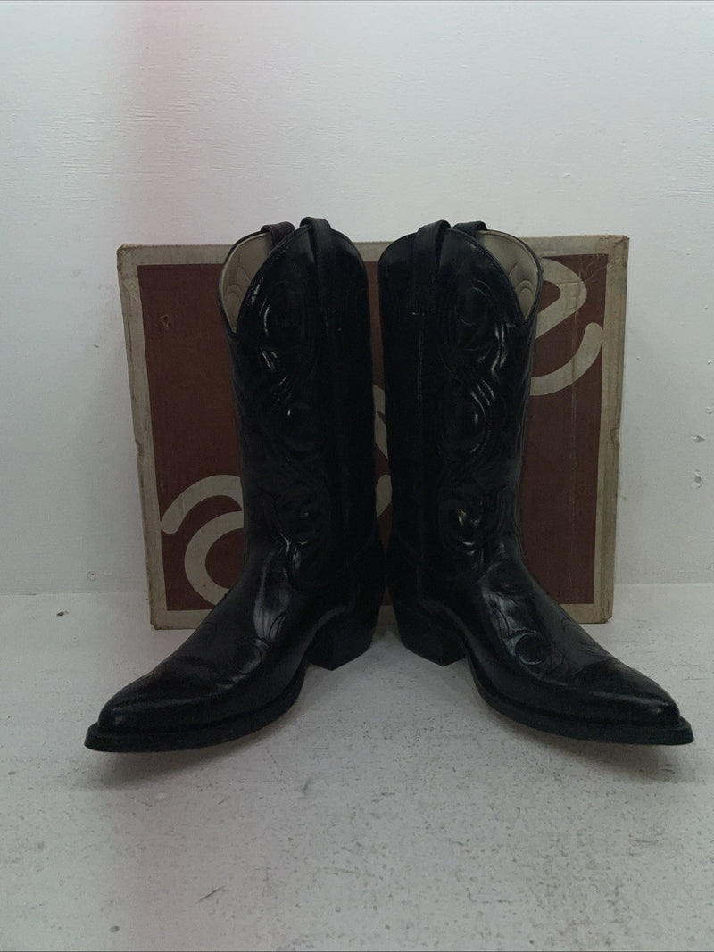 New Men’s Black Acme Cowboy Boots. 4920 9.5 8 1/2 D. 4-57