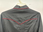 New Women’s H Bar C Black Red Long Sleeve Pearl Snap 36 TT-6