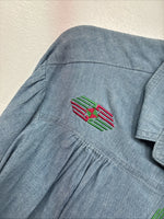 New Women’s Pioneer Wear Blue Long Sleeve Button Up Size 14 KK-116