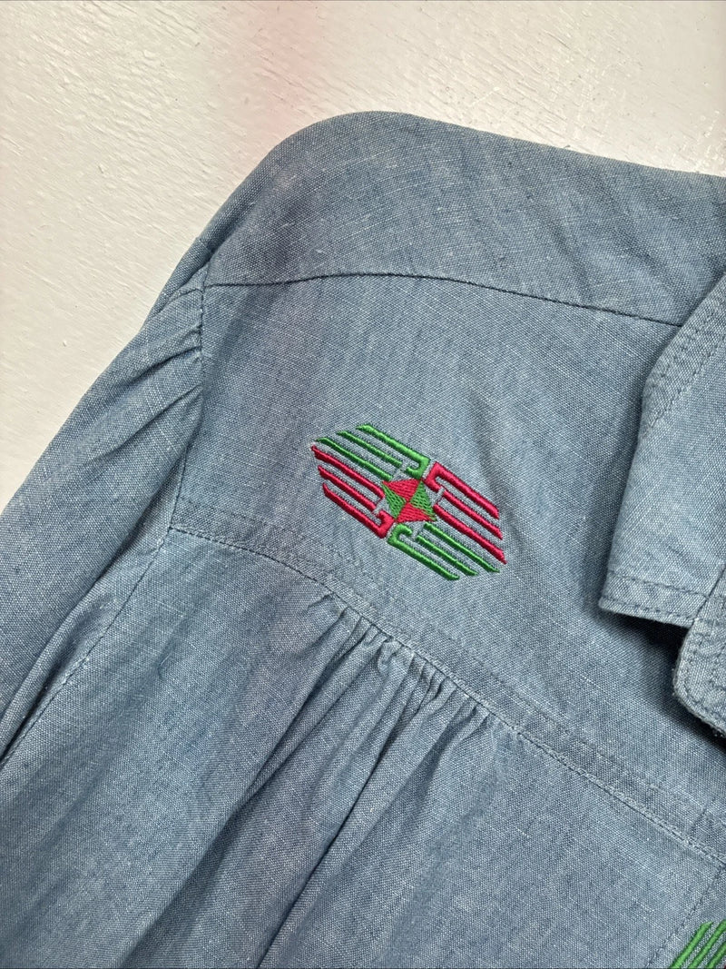 New Women’s Pioneer Wear Blue Long Sleeve Button Up Size 14 KK-116