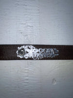 New Brown Genuine Leather Nocona Silver Pendent 30” Belt #3216215 NN-31