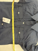New Kids White Horse Blue Stripe Long Sleeve Pearl Snap Small DD-137