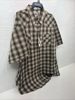 New Men’s ELY Cattleman Yellow Flannel Short Sleeve Pearl Snap 4XL F-51