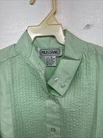 New Kids Mustang Green Long Sleeve Button Up English Shirt Size 12 YY-21