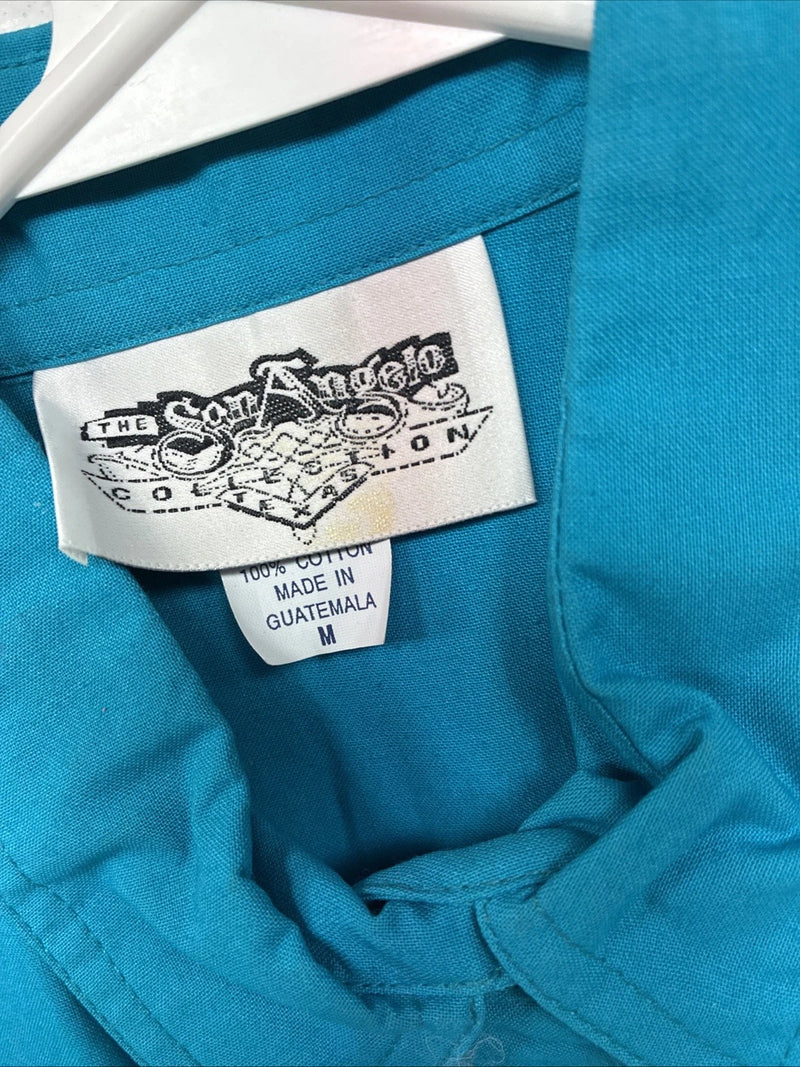 New Women’s San Angelo Blue Long Sleeve Button Up Medium MM-93