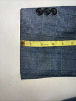 New Men’s Circle S Blue Plaid Suit Jacket 46R #25832 X-606