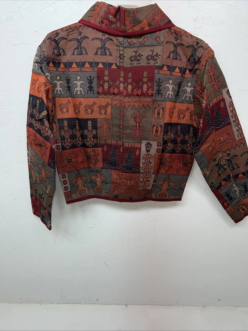 New Women’s Multicolor Crazy Cowgirl Short Jacket Medium #ccJ53 WW-16