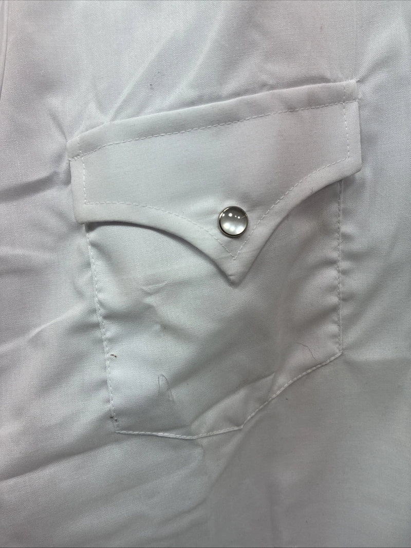 New Boys Champion Western White Long Sleeve Pearl Snap Size 16 CC-77
