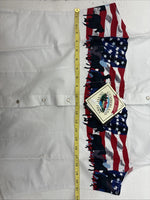 New Women’s Cumberland White Design Short Sleeve Pearl Snap Large KK-77