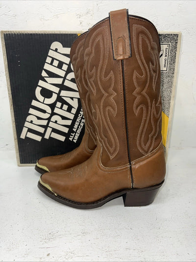 New Women’s Brown Texas Cowboy Boots. 7631 6.5 6 1/2 EE. 19-59
