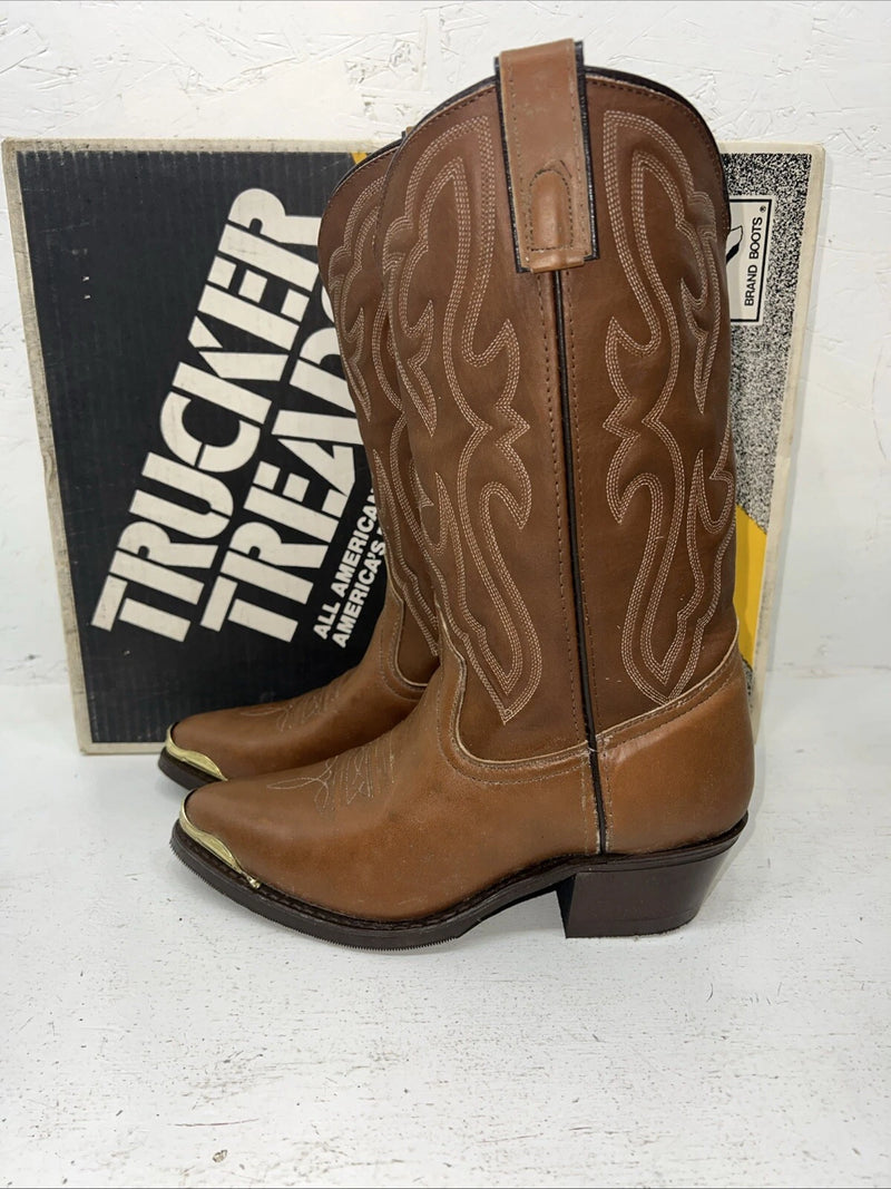 New Women’s Brown Texas Cowboy Boots. 7631 6.5 6 1/2 EE. 19-59