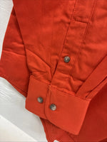 New Men’s Wrangler PBR Orange Long Sleeve Button Up XL J-27